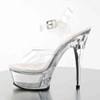 Pleaser - CAPTIVA608 Sandale à bride à la cheville - Transparent/Couleur argent Product image